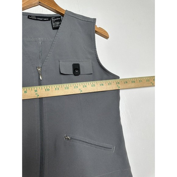 Y2K Utility Moto Vest Size Medium No Boundaries Juniors Gray Zipper Pocket VTG - Picture 7 of 8